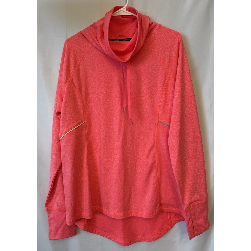 AVIA Women's Long Sleeve Pullover Hoodie Hot Pink Funnel Neck Running